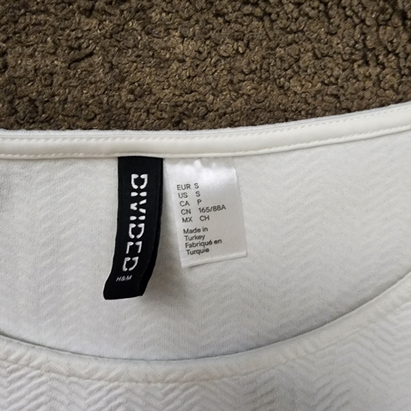 White L/S Peplum Top, Women's S - Picture 3 of 12